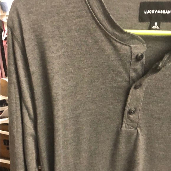 Lucky Brand Gray Long Sleeve Henley Tee - Picture 4 of 6